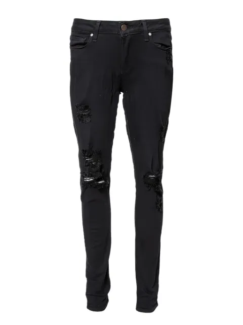 PAIGE Verdugo distressed skinny jeans Black 434201