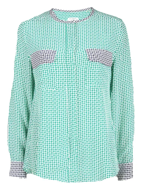 Equipment 2024 abstract-print silk blouse Green 101836