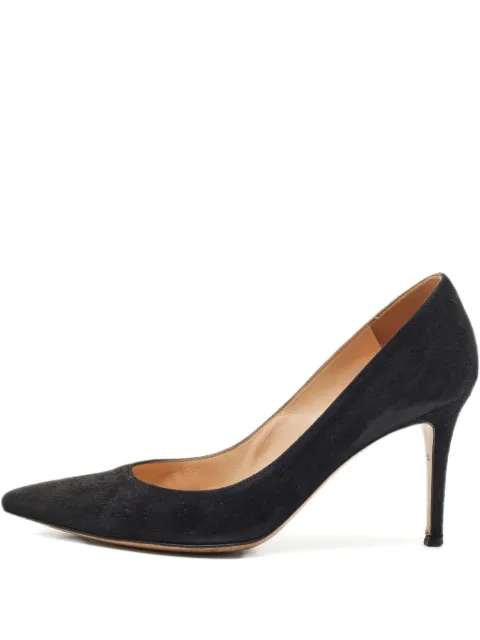 Gianvito Rossi 2024 Pointed Toe Suede Pumps Black 1152009