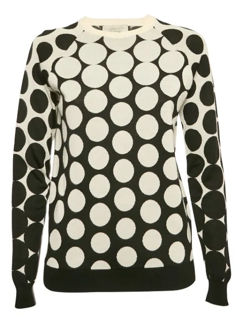 Stella McCartney Pre-Owned polka-dot pattern wool sweater Black 1155424