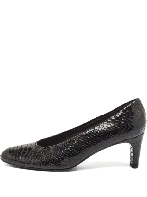 Stuart Weitzman 95mm embossed leather pumps Black 1094038