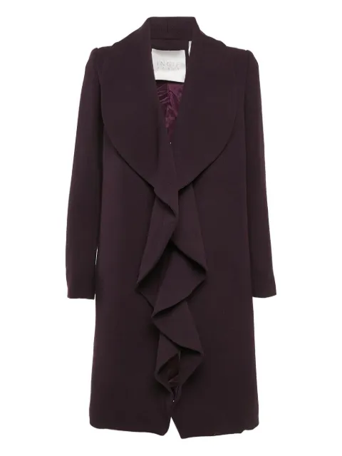 Ingie Paris pre-owned ruffle-lapels wool coat Purple 1111581