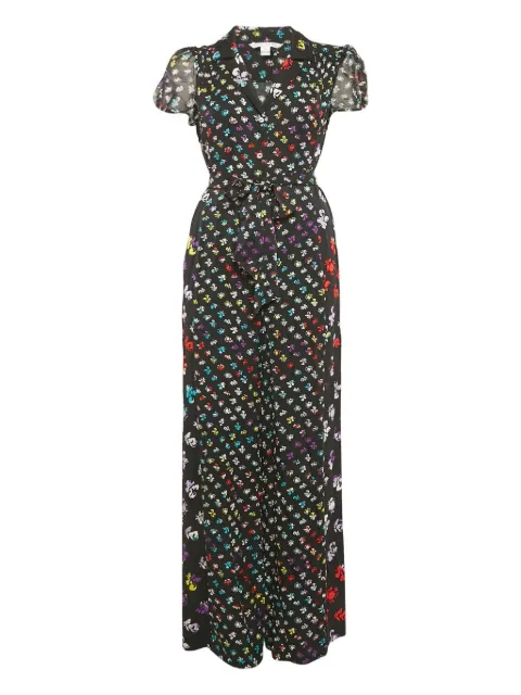 Diane Von Furstenberg Vintage floral-print jumpsuit Black 1124290