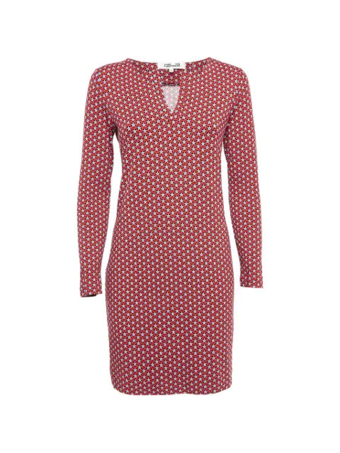 Diane Von Furstenberg Vintage star-pattern dress Red 1032985