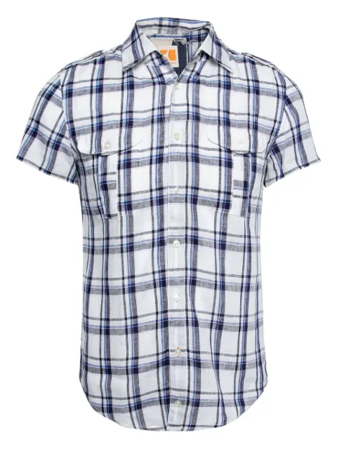BOSS 2024 plaid pocket shirt White 669995