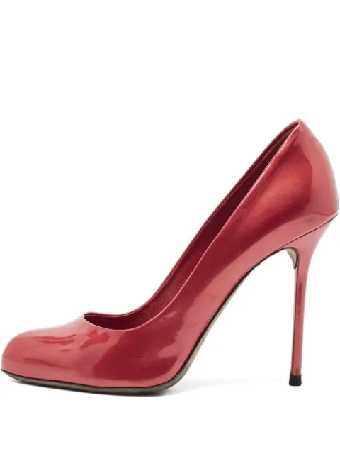 Sergio Rossi Vintage Patent Leather Pumps Red 1160994