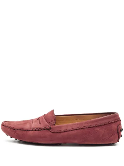 Tod's Vintage Nubuck Leather loafers Red 1155114
