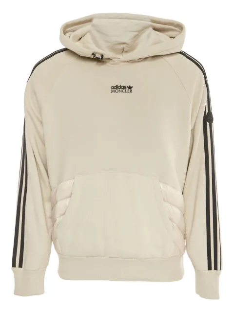 Moncler Vintage 2024 x Adidas striped-trim hoodie Grey 1160398
