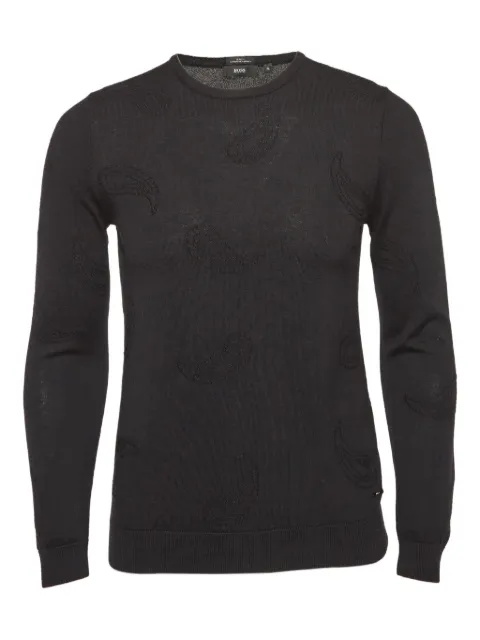 BOSS paisley-pattern sweater Black 1020488