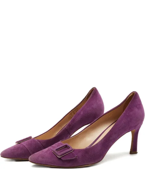 Tod's Vintage 75mm suede buckled pumps Purple 761646