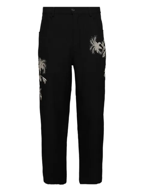 BLUEMARBLE bead-embroidered trousers Black PA41WO35B25BLK