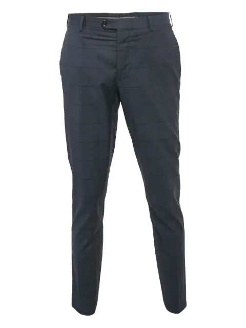 Giorgio Armani Pre-Owned check-pattern straight-leg trousers Blue 1127213