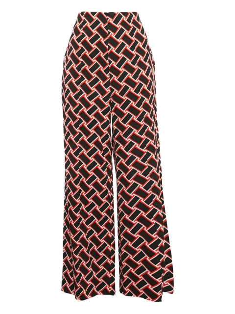 Diane Von Furstenberg Vintage geometric-print wide-leg trousers Black 1122250