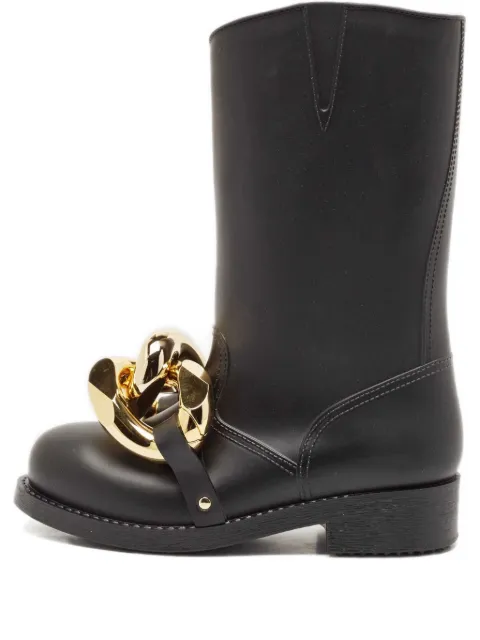 JW Anderson pre-owned chain-link rubber boots Black 1133685