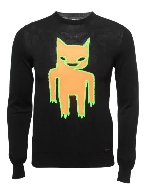 DSQUARED2 cat-motif sweater Black 802098