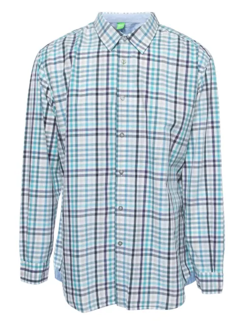 BOSS checked cotton shirt Blue 867983