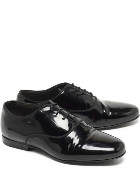 Lanvin Pre-Owned leather lace-up oxford shoes Black 861703