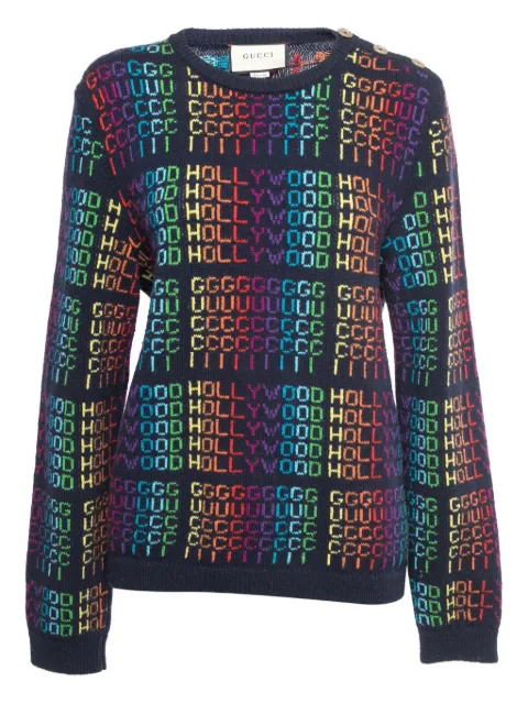 Gucci Pre-Owned Hollywood Rainbow sweater Blue 757419