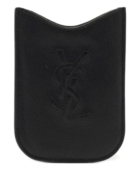 Saint Laurent Pre-Owned logo-embossed leather phone cover Black 754769