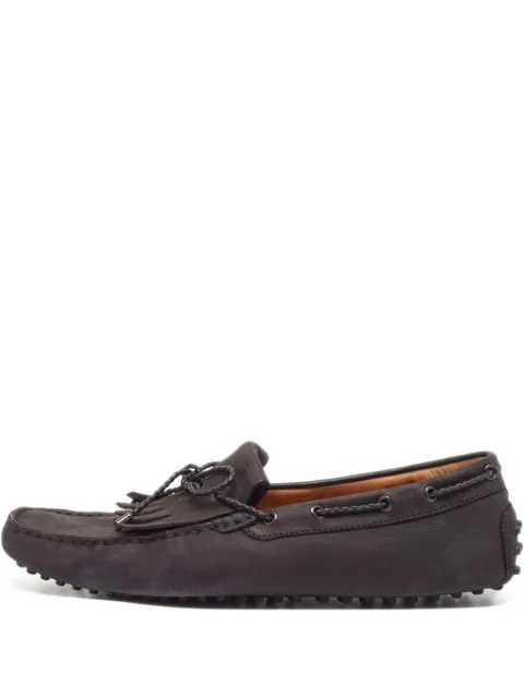 Tod's Vintage nubuck-leather loafers Black 946917
