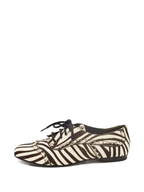 Pierre Balmain Vintage zebra-print studded oxford shoes White 814611
