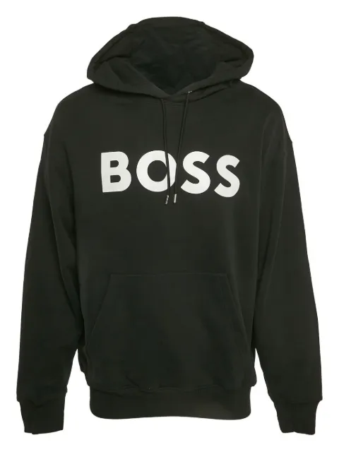 BOSS logo cotton hoodie Black 1145304
