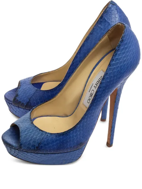 Jimmy Choo Pre-Owned 2024 Python Embossed Leather Pumps Blue 596975