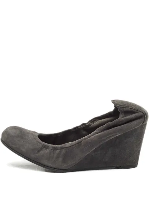 Stuart Weitzman Suede Wedge Pumps Grey 1144488