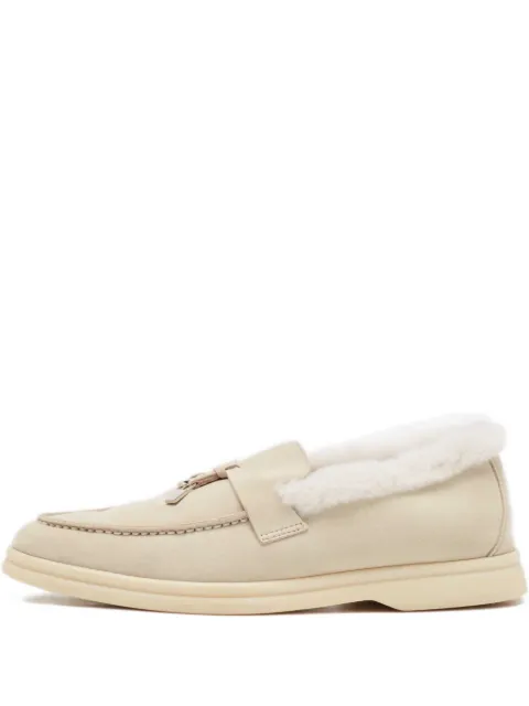Loro Piana Pre-Owned shearling loafers Grey 1079861