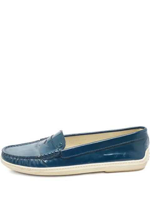 Tod's Vintage patent-leather loafers Blue 844227