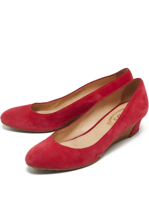 Tod's Vintage 2024 suede wedge pumps Red 864410