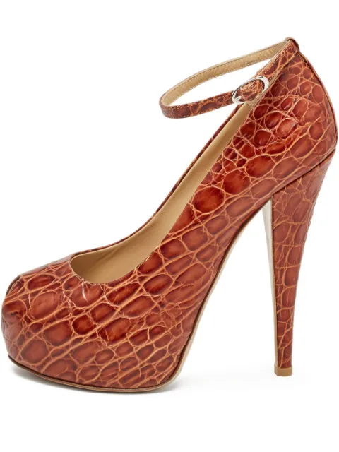 Giuseppe Zanotti Vintage 140mm crocodile-effect pumps Brown 934992