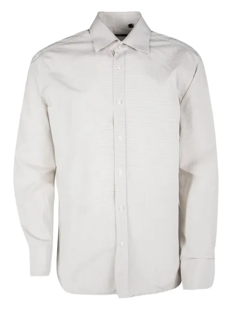 BOSS long-sleeve cotton shirt White 118196