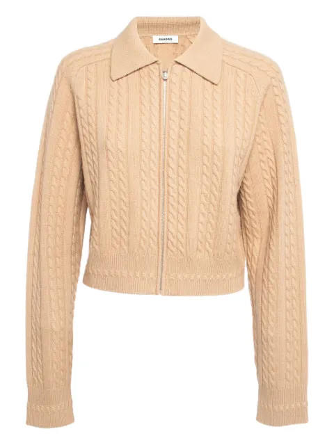 SANDRO cable-knit cardigan Neutrals 948257