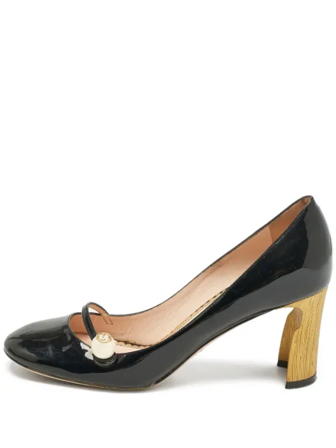 Gucci Pre-Owned pearl-embellishment pumps Black 1157914