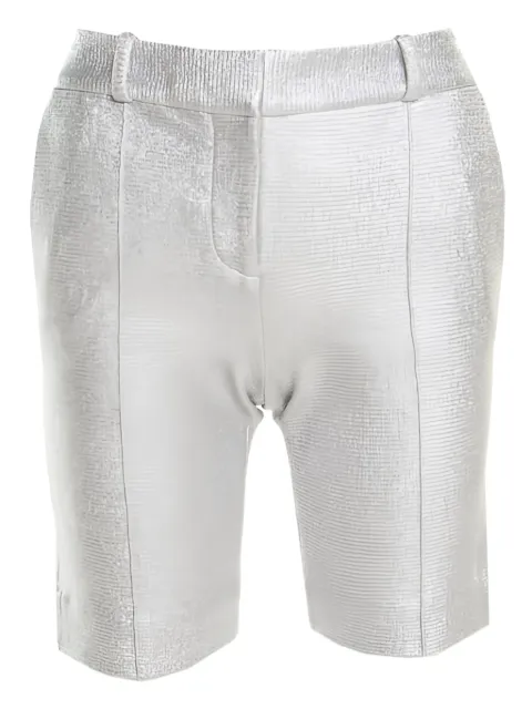 DVF Diane von Furstenberg metallic-effect tailored shorts Grey 178728
