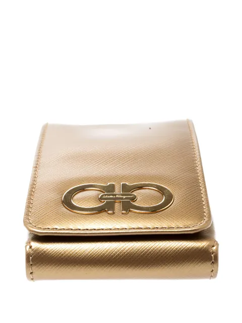 Ferragamo Pre-Owned fold over flap leather phone case Neutrals 195981