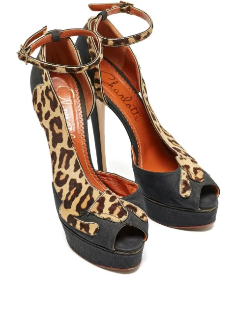 Charlotte Olympia Leopard Print Platform Pumps Neutrals 1159002