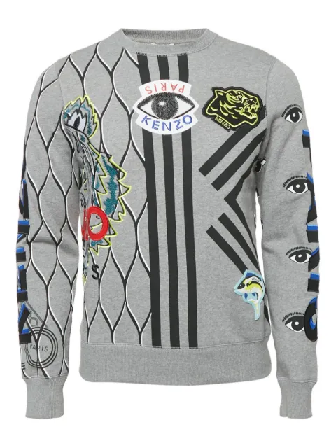 Kenzo Pre-Owned 2023 Appliqué Netting sweatshirt Grey 1162428