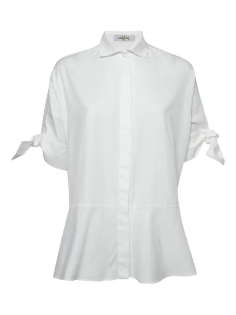 Carolina Herrera Vintage logo jacquard cotton blouse White 1154989