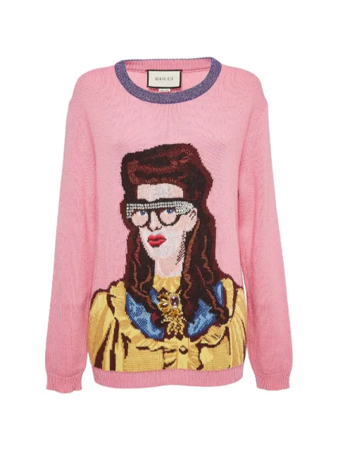 Gucci Pre-Owned crystal-embroidered sweater Pink 1024037
