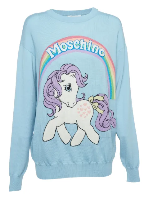 Moschino Pre-Owned pony rainbow sweater Blue 917637
