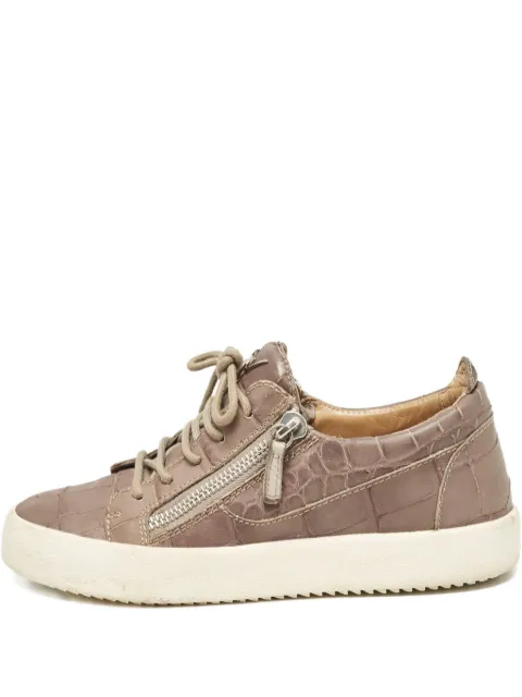 Giuseppe Zanotti Vintage crocodile-embossed sneakers Grey 1110573
