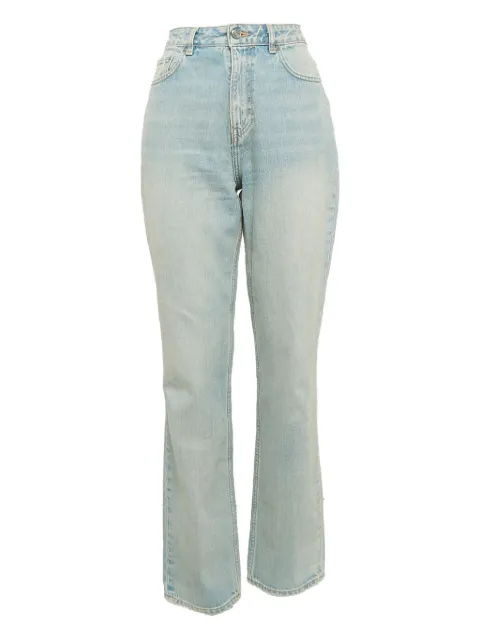 GANNI high-waisted straight-leg trousers Blue 1062396
