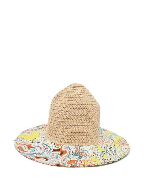 Etro Pre-Owned raffia paisley hat Neutrals 1138896