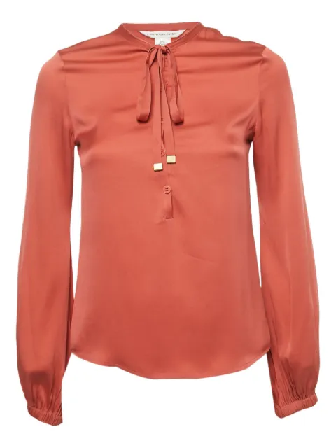 Diane Von Furstenberg Vintage silk blouse top Orange 903710