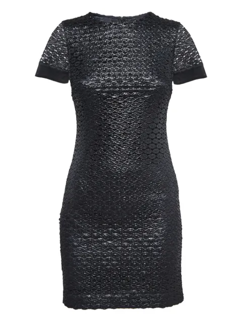 Diane Von Furstenberg Vintage 2023 short-sleeves textured dress Black 780516