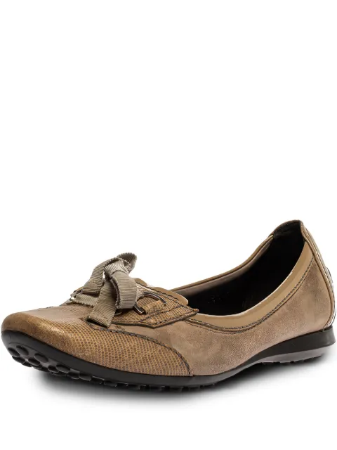 Tod's Vintage Patent Leather Suede bow flats Neutrals 336188
