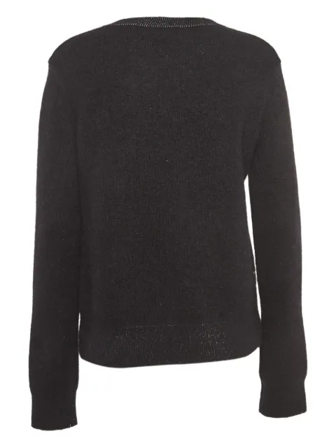 Saint Laurent Pre-Owned embroidered-motif sweater Black 918009