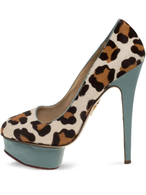 Charlotte Olympia 140mm leopard-print platform pumps Brown 392021